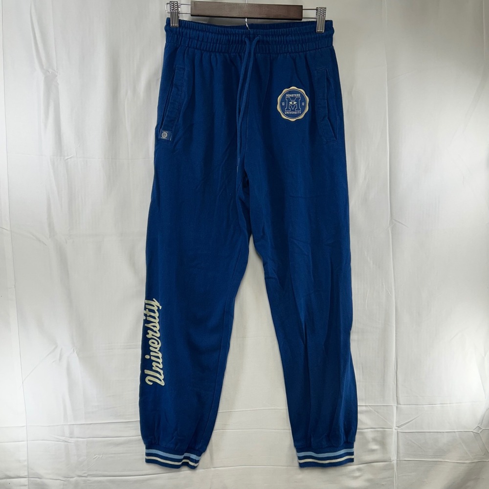 Disney Monsters University Sweatpants Unisex Small Blue Graphic Joggers